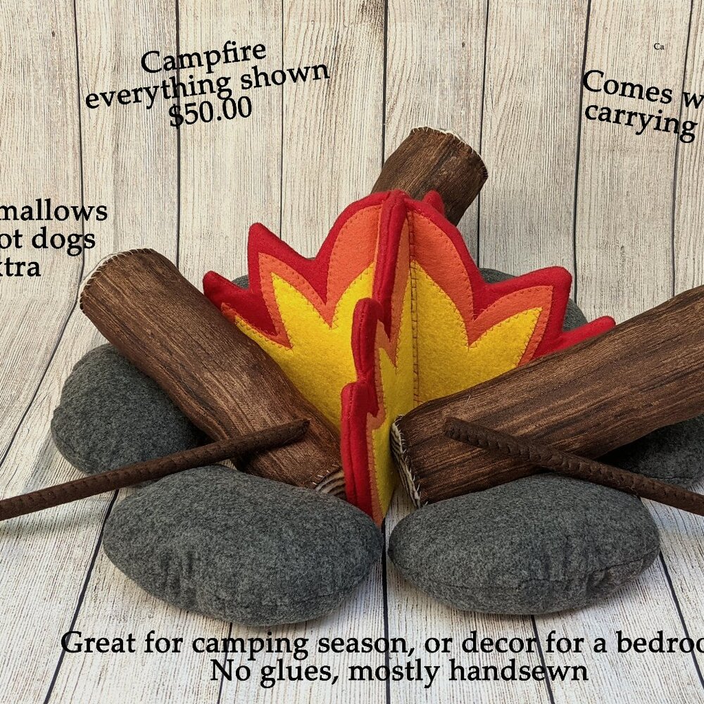 Pretend Felt Food for play kitchens - Fire pit
